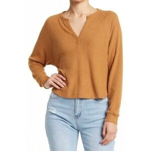 NWT Abound waffle knit long sleeve Henley shirt
